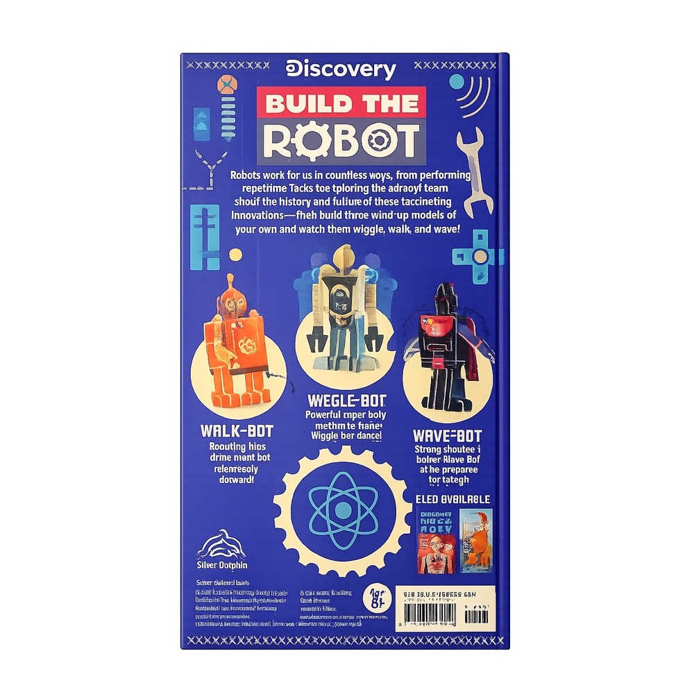 Discovery Build The Robot STEM Activity Book Kit 3 Wind-Up Robots 67 Pieces NEW - Picture 2 of 3